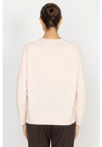 Pastel pink jumper with patch pockets