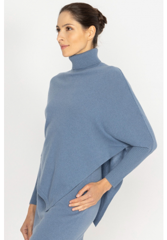 Blue roll neck with extended bottom part