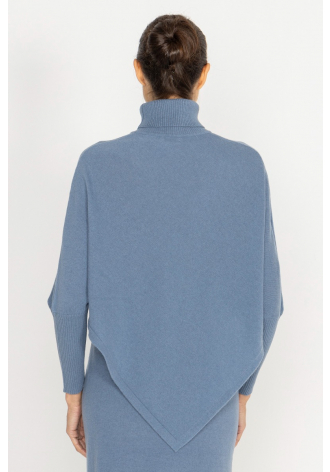 Blue roll neck with extended bottom part