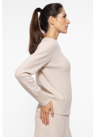 Cream wool and cashmere sweater