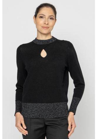 Black jumper with silver thread