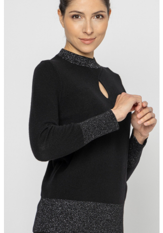 Black jumper with silver thread