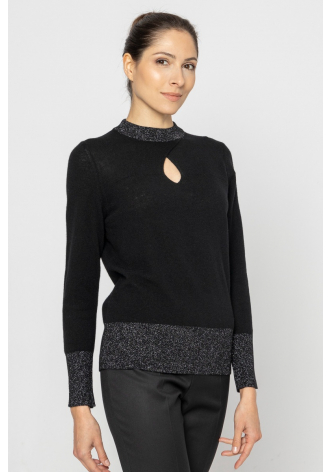 Black jumper with silver thread