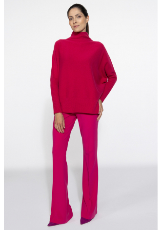 Wool and cashmere magenta turtleneck