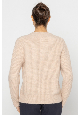 Beige pinstriped jumper