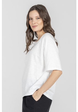 Luźny t-shirt z bawełny