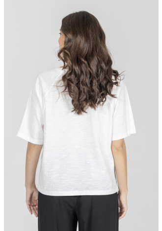 Luźny t-shirt z bawełny