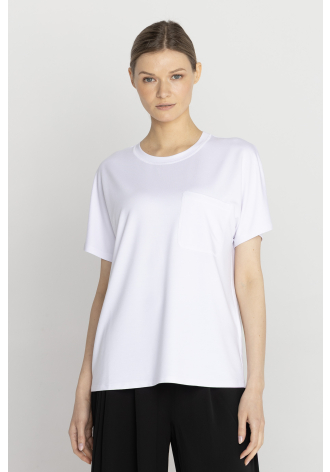 Biały luźny t-shirt