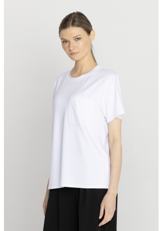 Biały luźny t-shirt