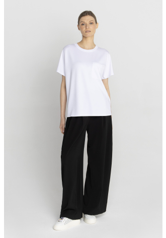 Biały luźny t-shirt