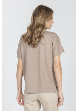 T-shirt z okrągłym dekoltem z napisem Deni Cler