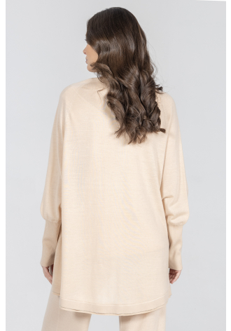 Krótki kardigan z wełny, jedwabiu i kaszmiru