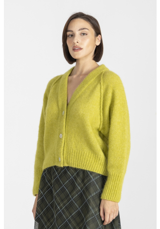 ORO: Kardigan w kolorze limonki