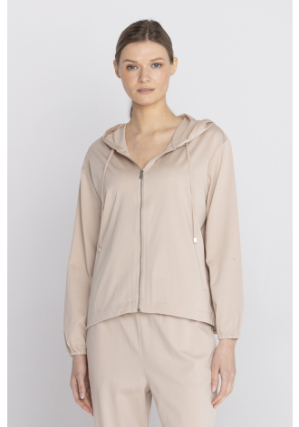 Bluza z kapturem w kolorze beżowym