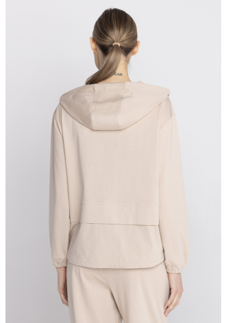 Bluza z kapturem w kolorze beżowym