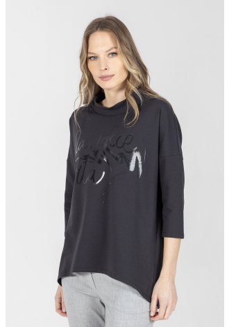 Czarna bluza z okrągłym dekoltem