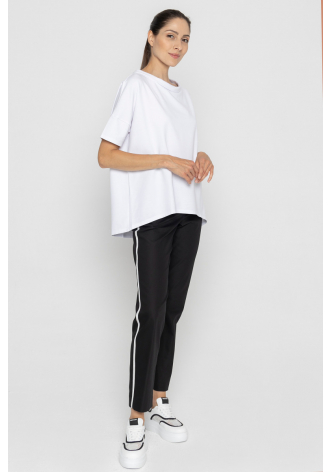 Oversize white drop tail T-shirt 