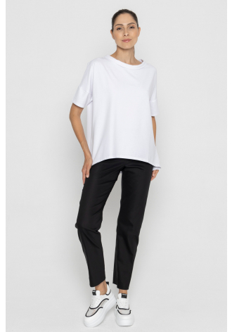 Oversize white drop tail T-shirt 