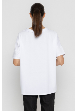 Oversize white drop tail T-shirt 