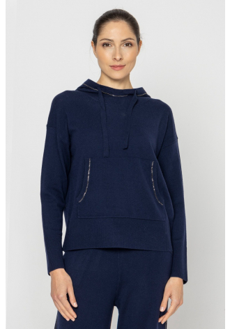 Navy blue knitted sweatshirt