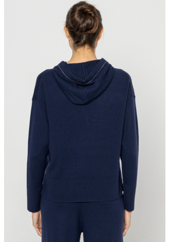 Navy blue knitted sweatshirt