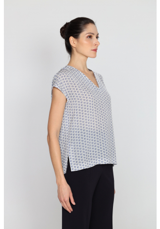 Top w niebiesko-szary print