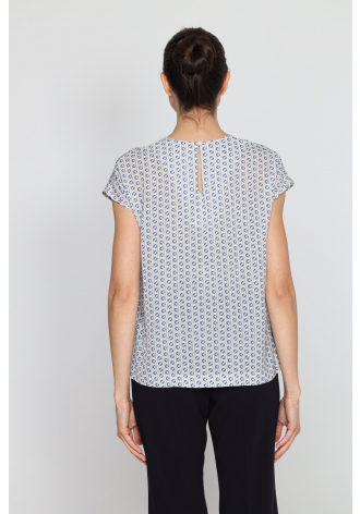 Top w niebiesko-szary print