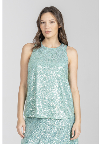 Top cekinowy w kolorze miętowym