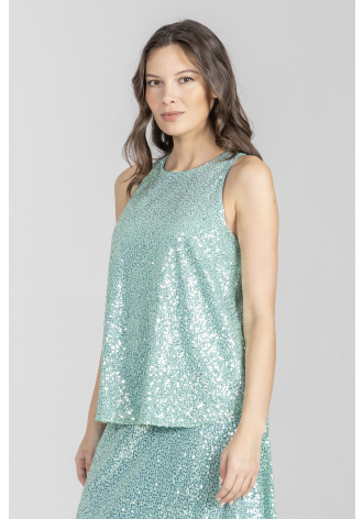 Top cekinowy w kolorze miętowym