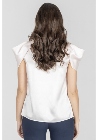 Top z jedwabiu w odcieniu pastelowego różu