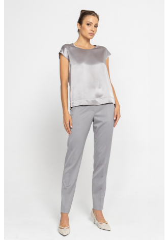 Elegant grey silk top 