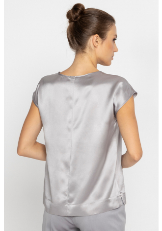 Elegant grey silk top 