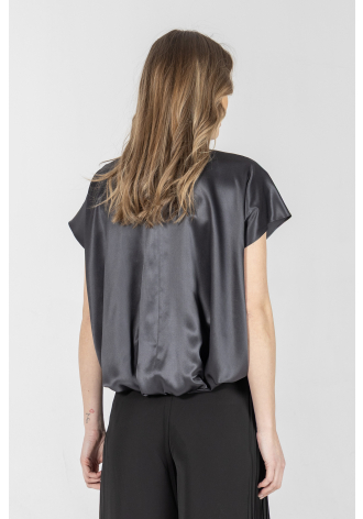 Elegancka bluzka z jedwabiu w kolorze czarnym