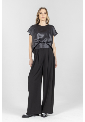 Elegancka bluzka z jedwabiu w kolorze czarnym