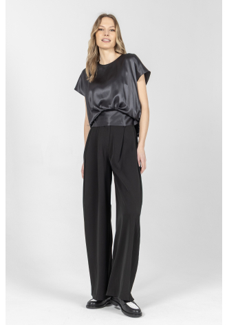 Elegancka bluzka z jedwabiu w kolorze czarnym