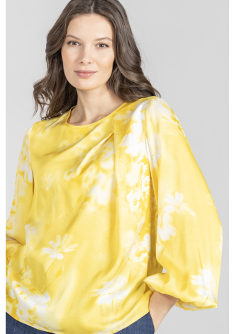 Elegancka bluzka w kolorze żółto-białym