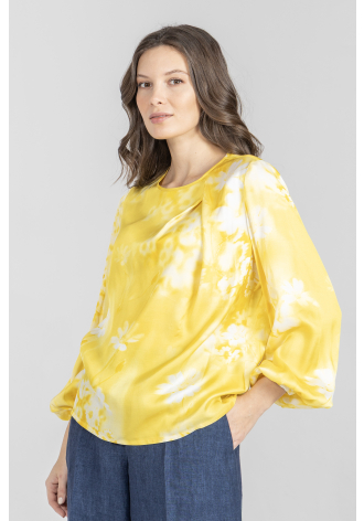 Elegancka bluzka w kolorze żółto-białym