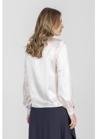 Koszula z jedwabiu w kolorze pastelowego różu