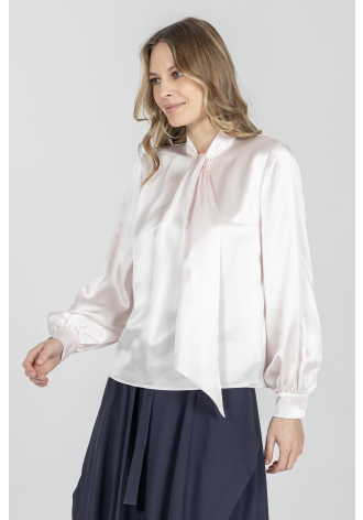 Koszula z jedwabiu w kolorze pastelowego różu