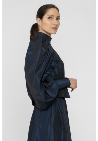 Navy blue blouse with spectacular sleeves 