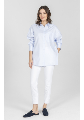 Blue shirt with large pocket