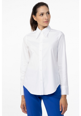 White shirt with collar decorated with crystals