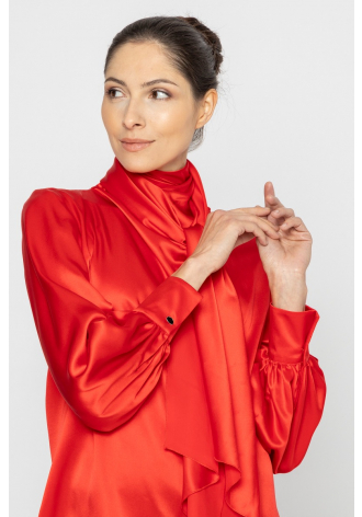 Elegant red silk shirt