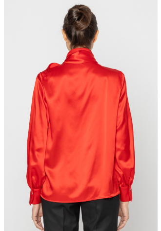 Elegant red silk shirt