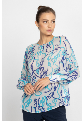 Blouse with an elegant printed design 