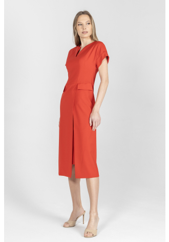 Czerwona sukienka z wełny