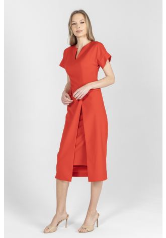 Czerwona sukienka z wełny