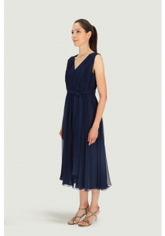 Marineblaues ärmelloses Kleid