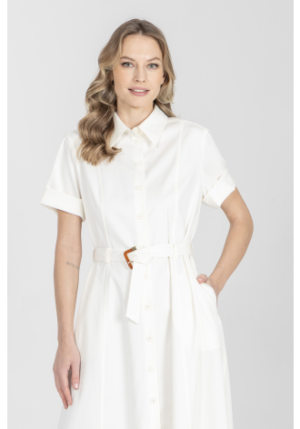 Biała koktajlowa rozkloszowana sukienka