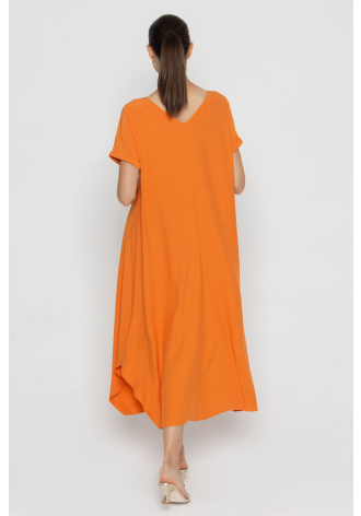 Pomarańczowa letnia sukienka maxi